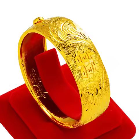 Dragon Phoenix Bracelet Bride Wedding Women 24K Gold, AU999- Rich AU999 Texture, Perfect for Wedding