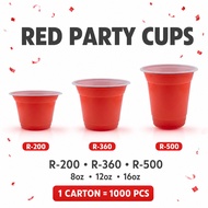 Disposable M95 Red PP Drinking Cups, R-200 R-360 R-500, 8oz to 16oz, 1000pcs per Carton