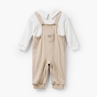 Babyshop Giggles Collared Long Sleeves Sleepsuit With Colourblock Design