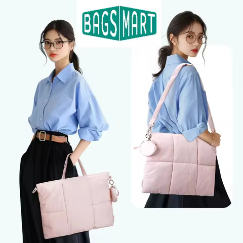 BAGSMART Women Laptop Briefcase Lightweight Padded Computer Sleeve with Strap Multifunction College 