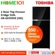 Toshiba 2 Door Top Mount Freezer Refrigerator 510L GR-AG55SDZ(XK)