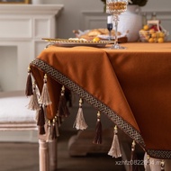Restaurant Velvet Tablecloth Hotel High-End Dining Table High-End Light Luxury Orange Emma Hotel Tab