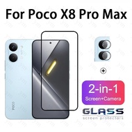 2 in 1 Poco X8 Pro Max Tempered Glass Screen Protector For Poco C85 C75 C71 C75x X8 X7 M7 X6 M6 Pro 