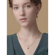 [Selected Jewelry] agete22 Autumn Amber Necklace Natural Freshwater Pearl Water Drop Flower Set Inla