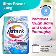 Attack Ultra Power Powder Laundry Detergent 3kg (Set Of 3)