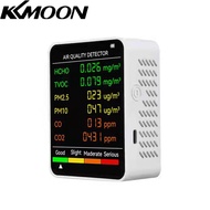 6ใน1 PM2.5 PM10 HCHO TVOC CO CO2 Multifunctional Air คุณภาพเครื่องตรวจจับ CO คาร์บอนไดออกไซด์ฟอร์มาล