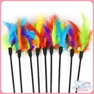 Yoo Cat Toy Wand Interactive Pet Cat Teaser Wand with Feather Bell Interactive Cat Teaser Toy Wand f