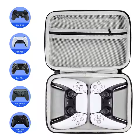 Dual Controllers Carrying Case For PS5/PS4/PS3/Xbox Series Controller Portable Shockproof Carry Case