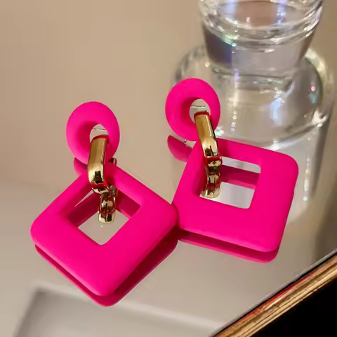 Candy Color Earrings Summer Trends 2024 Fashion Jewelry Geometric Earrings Summer Fashion Popular Sn