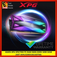 6pUo ADATA XPG SPECTRIX RAM D60G DDR4 3200 32GB(16GB*2) (ADT-AX4U3200316G16DT60)