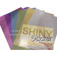 A4 Glitter Paper / Glitter Self-Adhesive Sticker Paper (5 sheet)