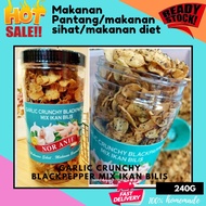 Garlic crunchy blackpepper mix bilis makanan pantang snek kudapan sihat snek diet