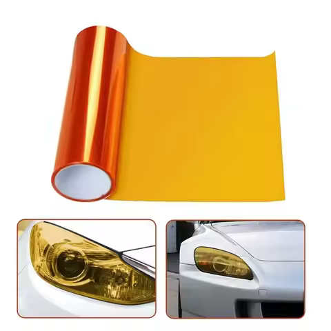 Car Light Film Amber Orange Light Film Car Fog Light Headlight Taillight Tint Vinyl Film Sheet Stick