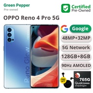 Original OPPO Reno 4 Pro 5G 8GB RAM 128GB Storage 48MP+32MP Camera 90Hz AMOLED Snapdragon 765 5G UnderDisplay Fingerprint 4000mAh Battery  Smart Phones
