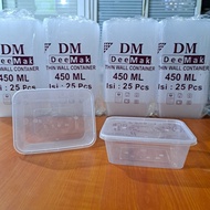 (Best) THINWALL LONG BOX 450 ML - 450ML CONTENTS 25PCS - FOOD CONTAINER BOX