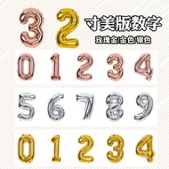 107cm Imitation Beauty Thin Version Number Aluminum Film Balloon Birthday Party Wedding Decoration B