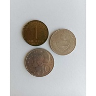 ( Old Coins Collection/Foreign - Austrian Schilling  ( Pre-Euro )-1 Set x 3 Coins - 10 (1974) / 5 (1