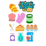 (CUSTOME MADE) Bakery Tools Cake Topper A4 size