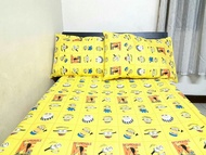 Minions Fitted Bedsheet w/ 2 pillow case