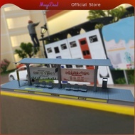 MagiDeal Miniature Bus Stop Model 1/64 Architecture Building Kit DIY Assembly Station PP Material Im