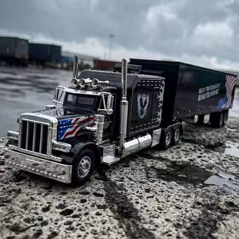 1:24 Peterbilt 389 Semi Truck Tractor Trailer Alloy Metal Diecast Model Car Home Decoration Desktop 