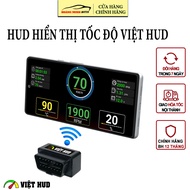 Hud hiển thị tốc độ xe ô tô và cảnh báo Việt HUD - Kết nối không dây