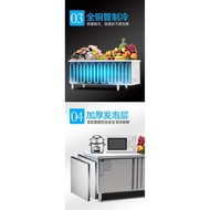 Refrigerated Table Freezer Freezer Commercial Refrigerator Flat Cold Fresh-Keeping Cabinet Stainless Steel Operating Table Freezer