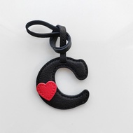 Handcrafted Heart Leather Letter Bag Charm - Alphabet Bag Charm & Leather Bag Charm & Love Heart Bag