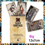 Vintage Tarot Card Deck | with Paper Guide Book | Standard Big Size 12x7cm | 78 Sheets Tarot Cards |