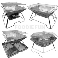 Portable BBQ Grill Non-Stick Surface Stainless Steel Folding BBQ Grill Table Camping Picnic BBQ/Meja Besi Pemanggang BBQ