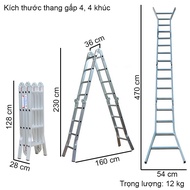 Thang nhôm gấp 4 khóa sập tự động NIKITA A44 - T44