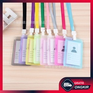 Gratis Ongkir - Lanyard Potrait Motif Polos Warna Warni / Gantungan Kartu Nama Plastik / Name Tag ID