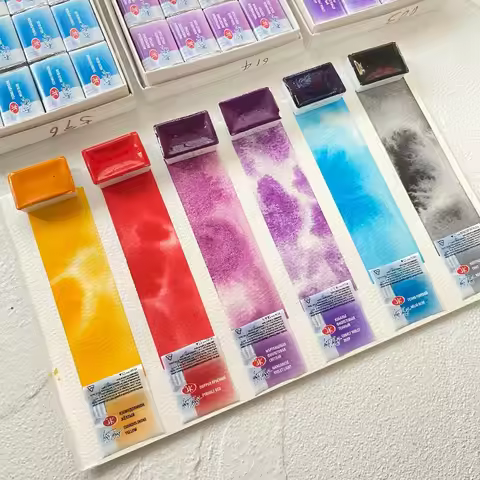 2025 White Nights 2.5ML Artist Grade Solid Watercolor Paint Art Students Outdoor Sketching Single Bl