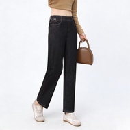 Women's High Waist Straight Jeans 2026 Spring Summer Thin Loose Slimming Elastic Waist Long Pants Fo