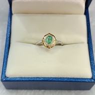 Nhẫn đính đá Emerald thiên nhiên Free Size (N0538) - MOON Jewelry