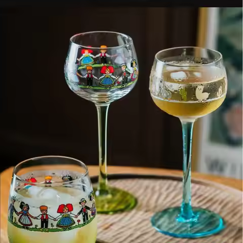 Alsace Style Little People Goblet 150ML Wine Glasses Home Decor Wine Glass Suitable For Birthday Chr