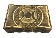 Vrinda® Hand-Carved Wooden Box - Decorative Treasure Chest Box – Natural Color Pattern - Exquisite S