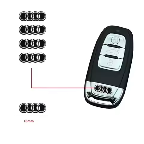 16mm Car Remote Key Sticker Aluminum Emblem Decal For Audi RS6 A1 A2 A3 A4 A5 A6 A7 A8 Q1 Q2 Q3 Q4 Q