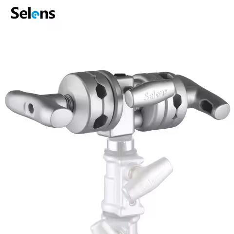 Selens 2 in1 C Stand Heavy Duty Grip Head Photography Mounting Adapter Metal Holder for Light Stand 