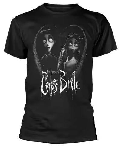 Tim Burtons Corpse Bride Bride And Groom Black T Shirt NEW OFFICIAL