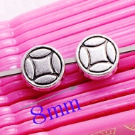 8mm Coin Alloy Beads Retro Bracelet Accessories Ancient Silver Copper Coin Positioning Beads Spacer 