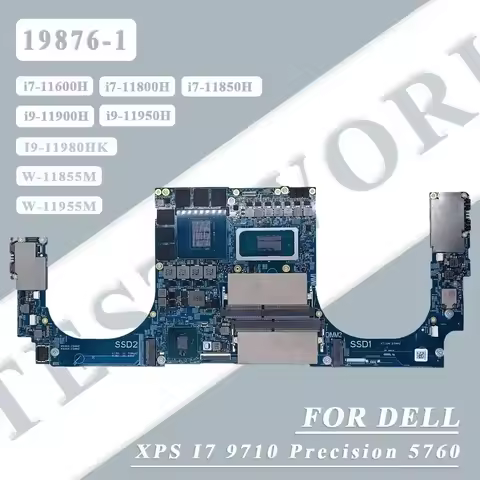 19876-1 For DELL XPS 9710 Laptop Motherboard Notebook Mainboard With i7/i9-11th Gen CPU W-11855M W-1