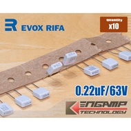 (10 Pieces) [F-CAP] 0.22uF/63V 220nK63V EVOX MMK5 3.4x7.2 H7.5mm P=5mm