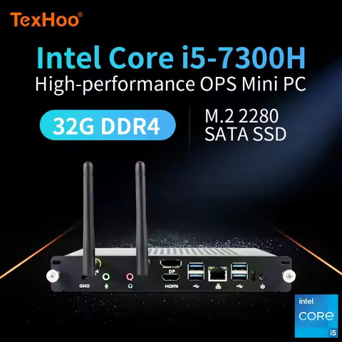 TexHoo OPS Mini PC Computer Intel Core I5-7300H 1TB 32G DDR4 SSD For Conferencing Teaching Screen Bu
