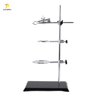 Laboratory Grade Metalware Support Stand, Cork Lined Burette Clamp with 2 Retort Ring (2inch,3inch D