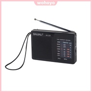 Portable Radio Battery Powered AM FM Radio Vintage Radio for Elderly (Black) [wohoyo.sg]