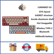 LUMINKEY 65 65% Wireless Mechanical Keyboard GASKET Structure Anode Aluminum Shell Hot Plug Low Delay Switching Esports Game Mechanical Keyboard
