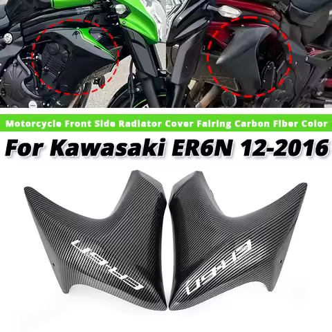 For Kawasaki ER6N ER-6N 2012-2016 Motorcycle Front Side Radiator Cover Fairing Carbon Fiber Color Sl