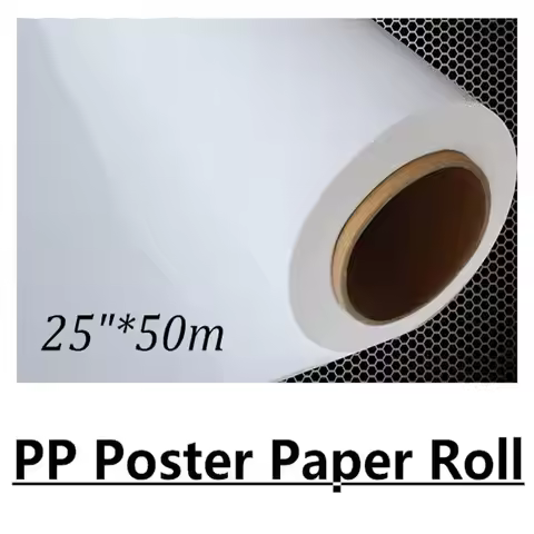 25"*50m White Inkjet Printing Media 63.5cm Waterproof Matt PP Synthetic Paper Roll