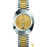 RADO Watch R12305304 / DiaStar The Original Quartz / Men's / Day Date / Stones / 35.1mm / SS Bracelet / Silver Gold